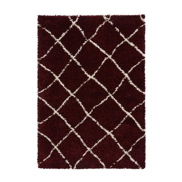 Scandi Berber G257 Modern Moroccan Berber Soft Plush Boho Shaggy Red/Cream Rug-Think Rugs-Rug Love - The Most Loved Rug Store